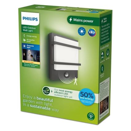 Philips - LED Väli seinavalgusti koos anduriga PETRONIA LED/3,8W/230V IP44