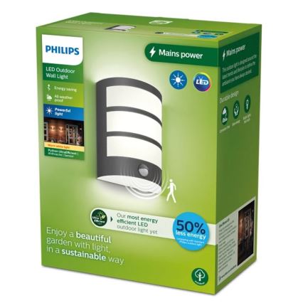 Philips - LED Väli seinavalgusti koos anduriga PYTHON LED/3,8W/230V IP44