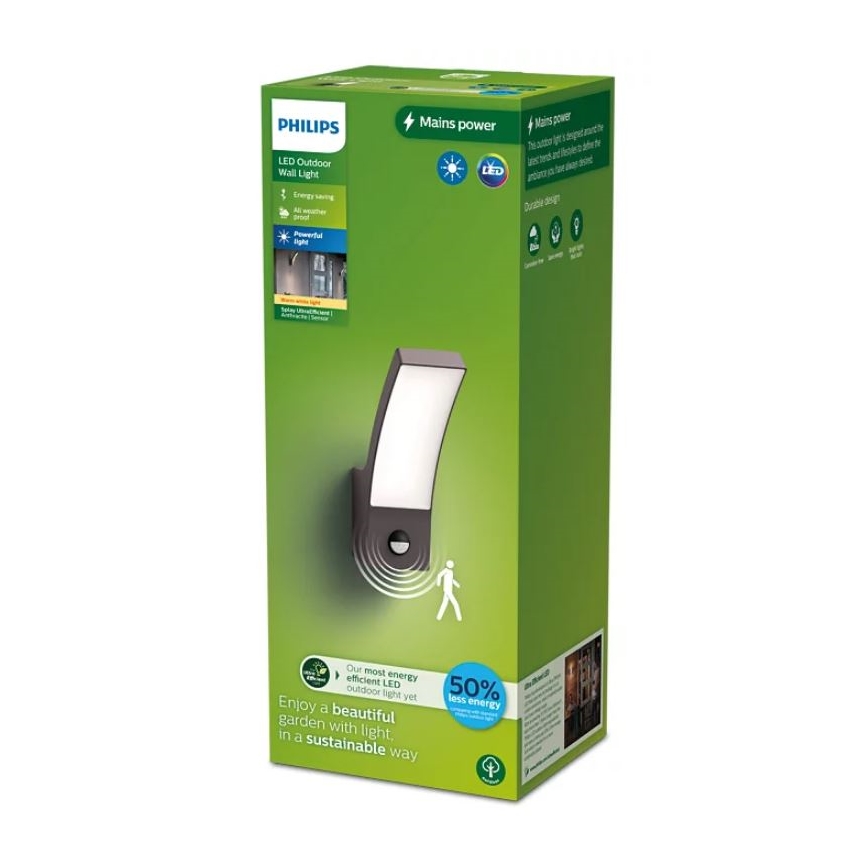 Philips - LED Väli seinavalgusti koos anduriga SPLAY LED/3,8W/230V IP44