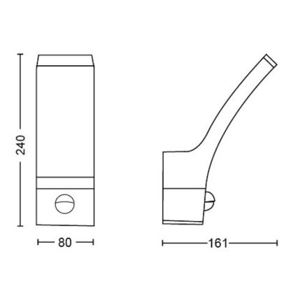 Philips - LED Väli seinavalgusti koos anduriga SPLAY LED/3,8W/230V IP44