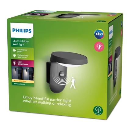 Philips - LED Väli seinavalgusti koos anduriga LED/9W/230V 2700K IP44