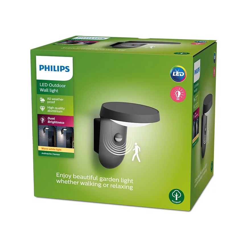 Philips - LED Väli seinavalgusti koos anduriga LED/9W/230V 2700K IP44