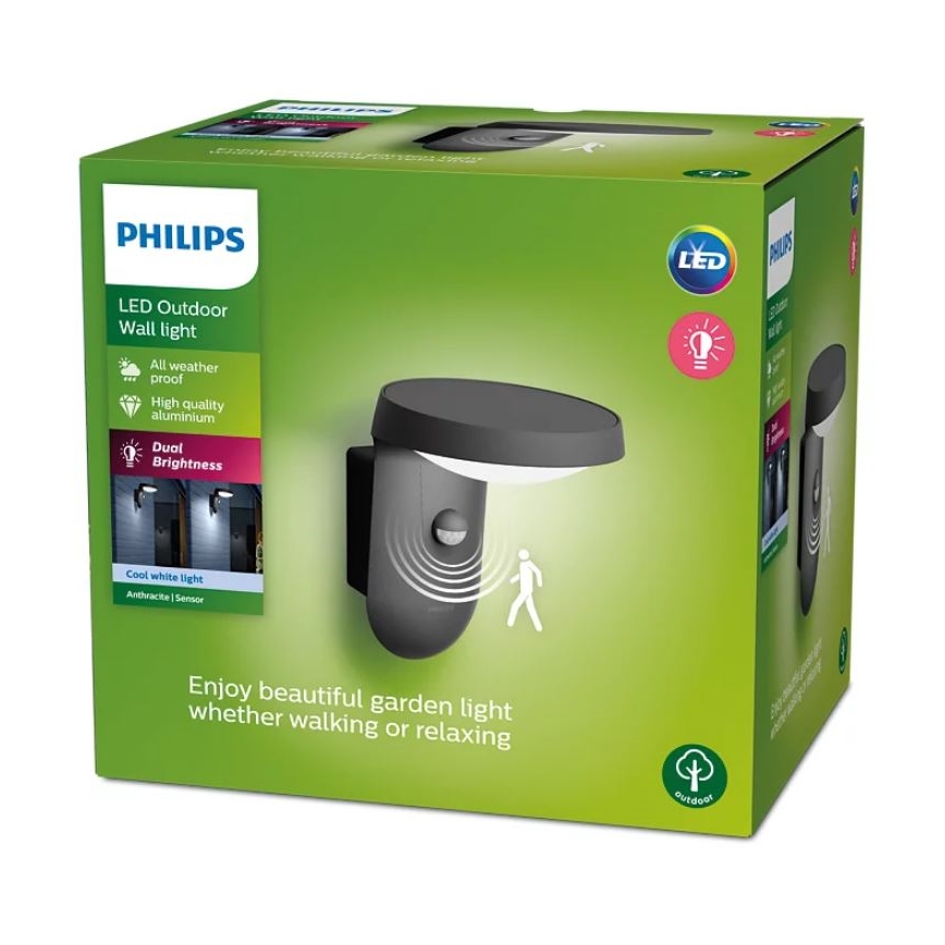 Philips - LED Väli seinavalgusti koos anduriga LED/9W/230V 4000K IP44