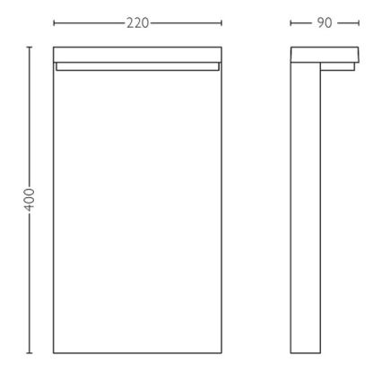 Philips - LED Välivalgusti BUSTAN LED/3,8W/230V 40 cm IP44