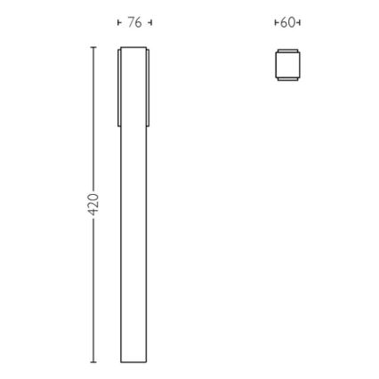 Philips - LED Välivalgusti STRATOSPHERE LED/3,8W/230V 42 cm 2700K IP44