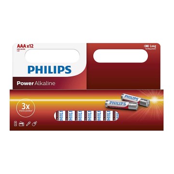 Philips LR03P12W/10-12 tk leelispatareid AAA POWER ALKALINE 1,5V 1150mAh