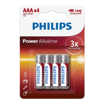 Philips LR03P4B/10-4 tk leelispatareid AAA POWER ALKALINE 1,5V 1150mAh