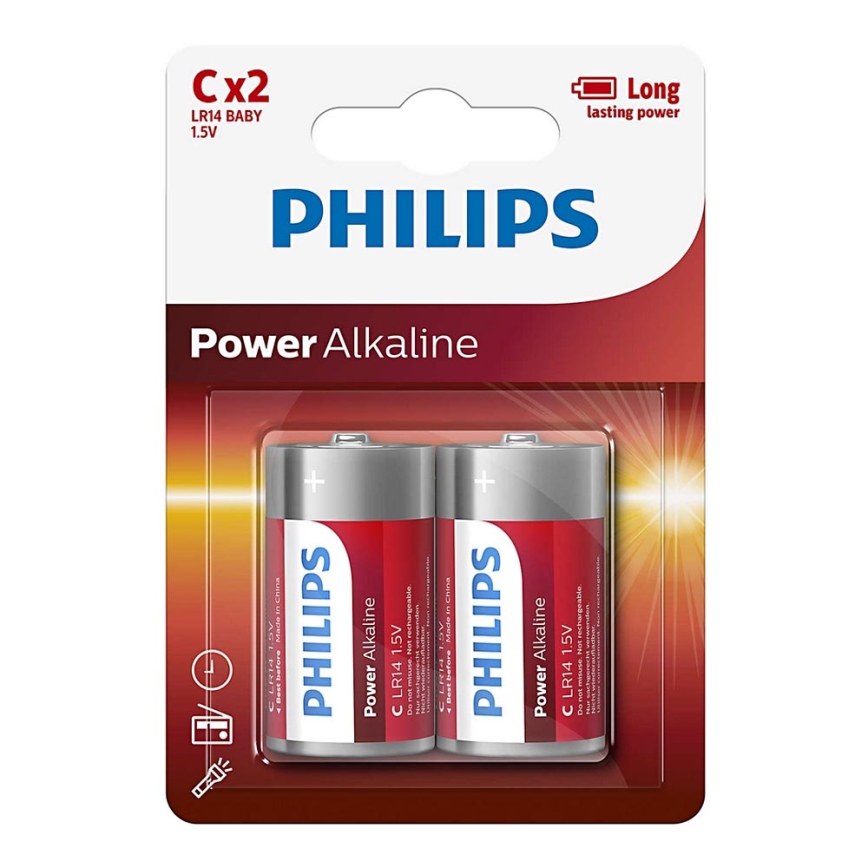 Philips LR14P2B/10-2 tk leelispatareid C POWER ALKALINE 1,5V 7200mAh