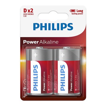 Philips LR20P2B/10-2 tk leelispatareid D POWER ALKALINE 1,5V 14500mAh