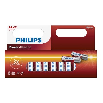 Philips LR6P12W/10 - 12 tk Leelispatarei AA POWER ALKALINE 1,5V 2600mAh