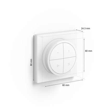 Philips - Lülitiga kaugjuhtimispult Hue TAP 1xCR2032 valge