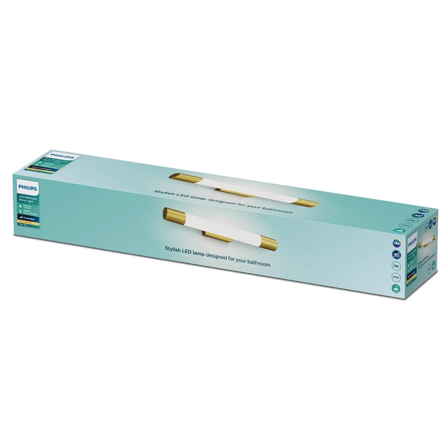 Philips - Peeglivalgusti vannituppa ROVER LED/5W/230V IP44 messing