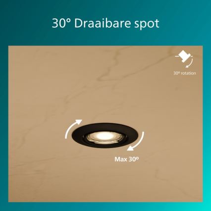 Philips - PERIDOT süvistatav laevalgusti 1xGU10/7W/230V must