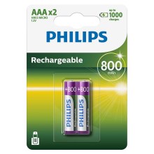 Philips R03B2A80/10-2 tk taaslaetavad patareid AAA MULTILIFE NiMH/1,2V/800 mAh