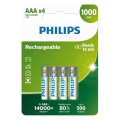 Philips R03B4RTU10/10 - 4 tk Laetav patarei AAA NiMH/1,2V/1000 mAh