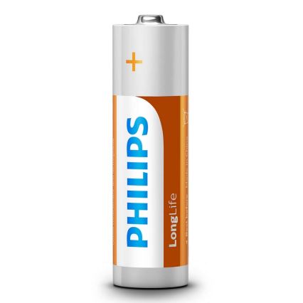 Philips R6L4F/10 - 4 tk Tsinkkloriidpatarei AA LONGLIFE 1,5V 900mAh