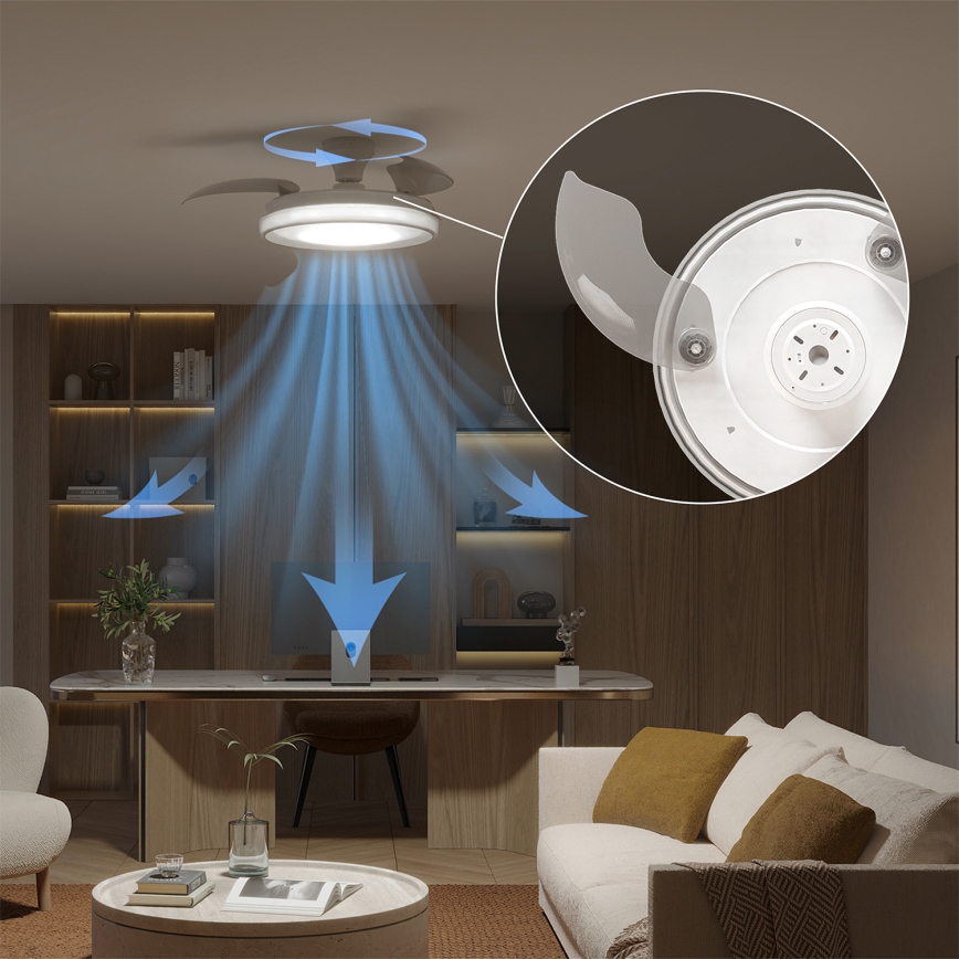 Philips - LED hämardatav laevalgusti koos ventilaatoriga BLISS LED/35W/230V valge + kaugjuhtimispult