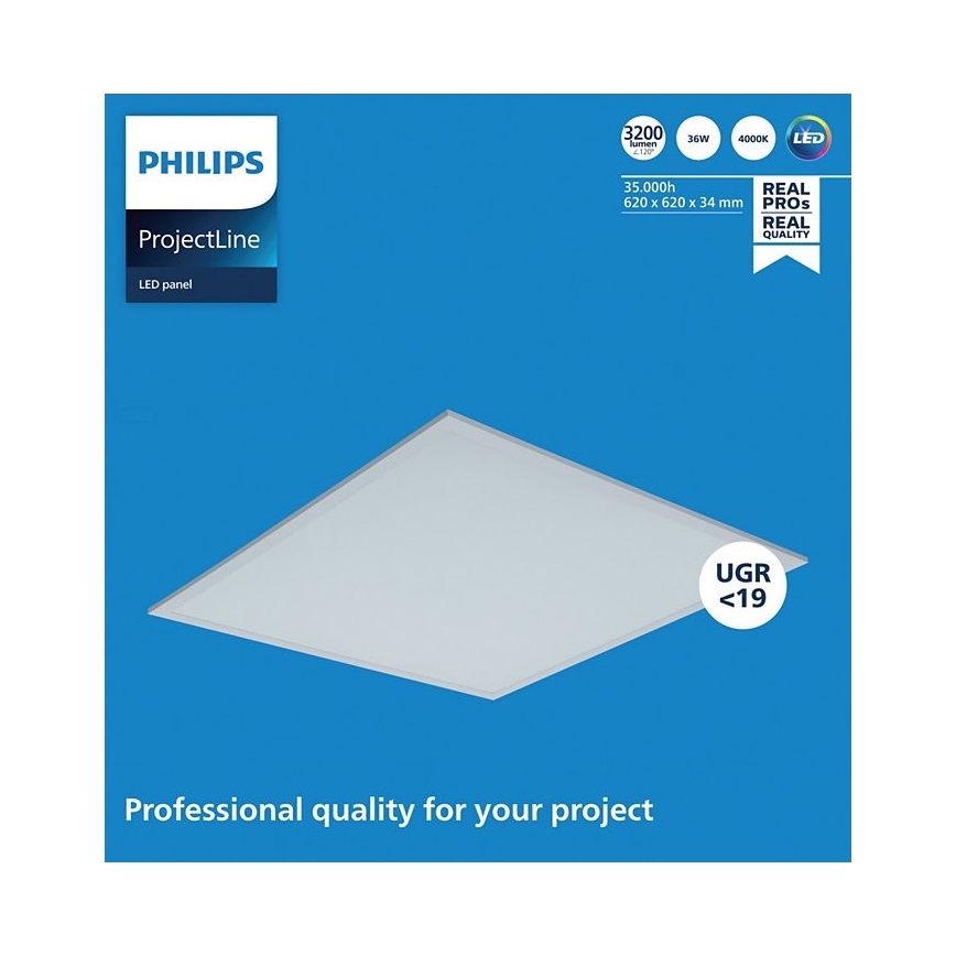 Philips - ripplae LED-paneel PROJECTLINE LED/36W/230V 62x62 cm