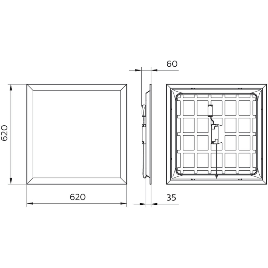 Philips - ripplae LED-paneel PROJECTLINE LED/36W/230V 62x62 cm