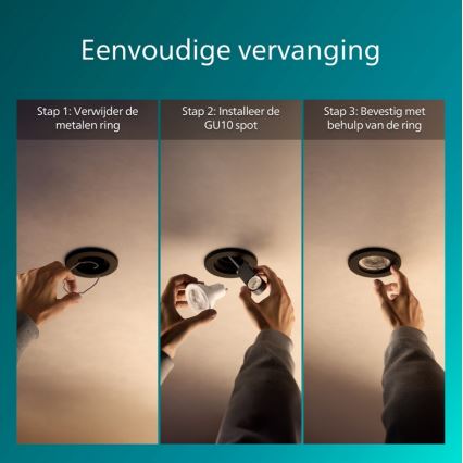 Philips - Sisseehitatav laevalgusti PERIDOT 1xGU10/7W/230V must