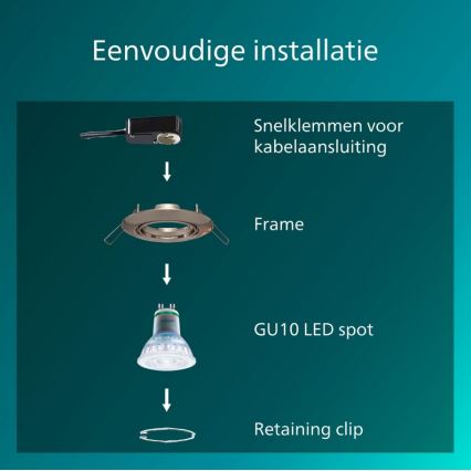 Philips - Süvistatav laevalgusti PERIDOT 1xGU10/7W/230V hõbedane
