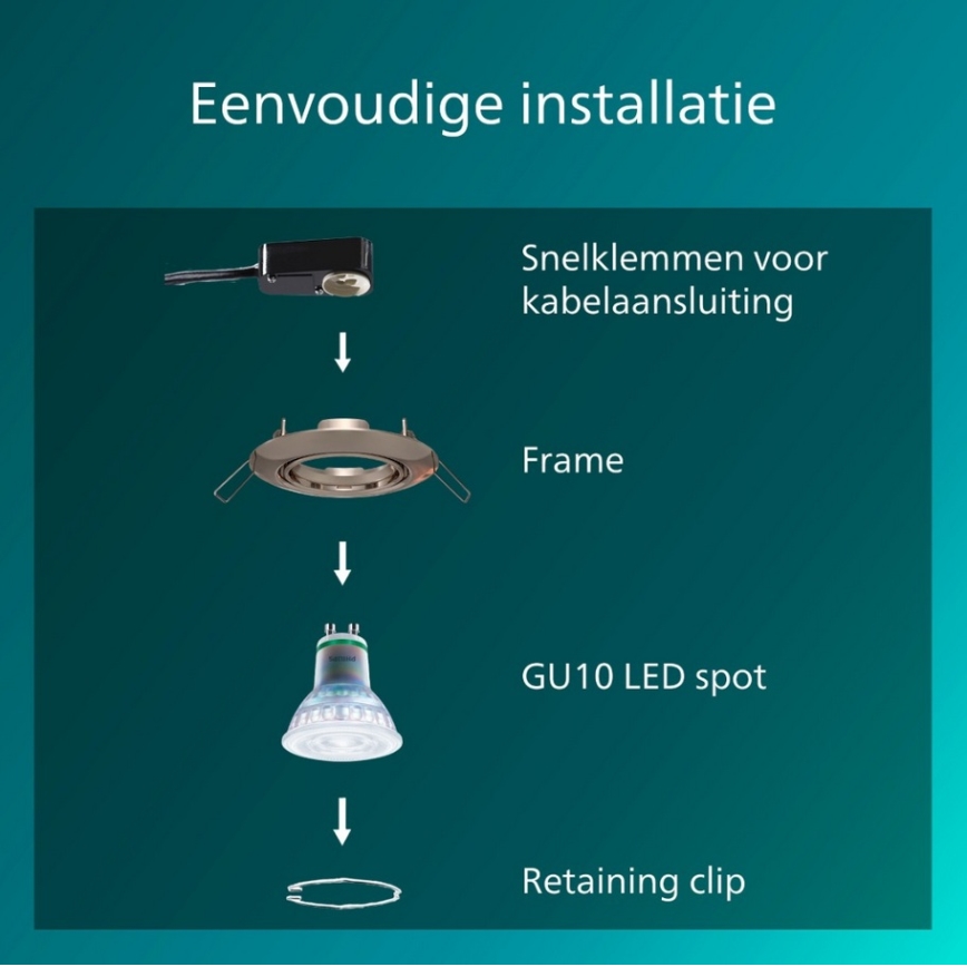 Philips - Süvistatav laevalgusti PERIDOT 1xGU10/7W/230V hõbedane