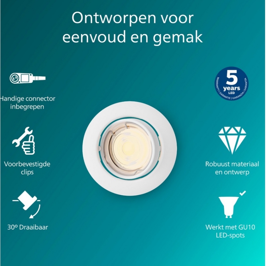 Philips - Süvistatav laevalgusti PERIDOT 1xGU10/7W/230V valge