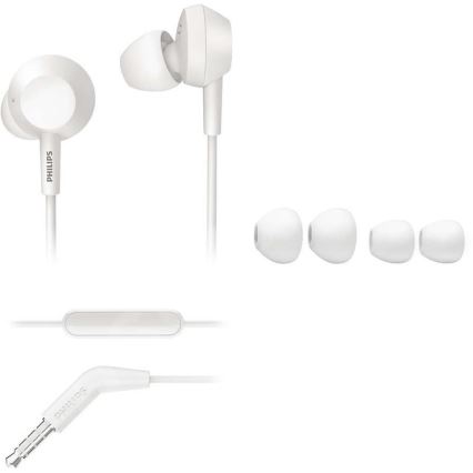 Philips TAE4105WT/00 - Earphones mikrofoniga JACK 3,5 mm valge