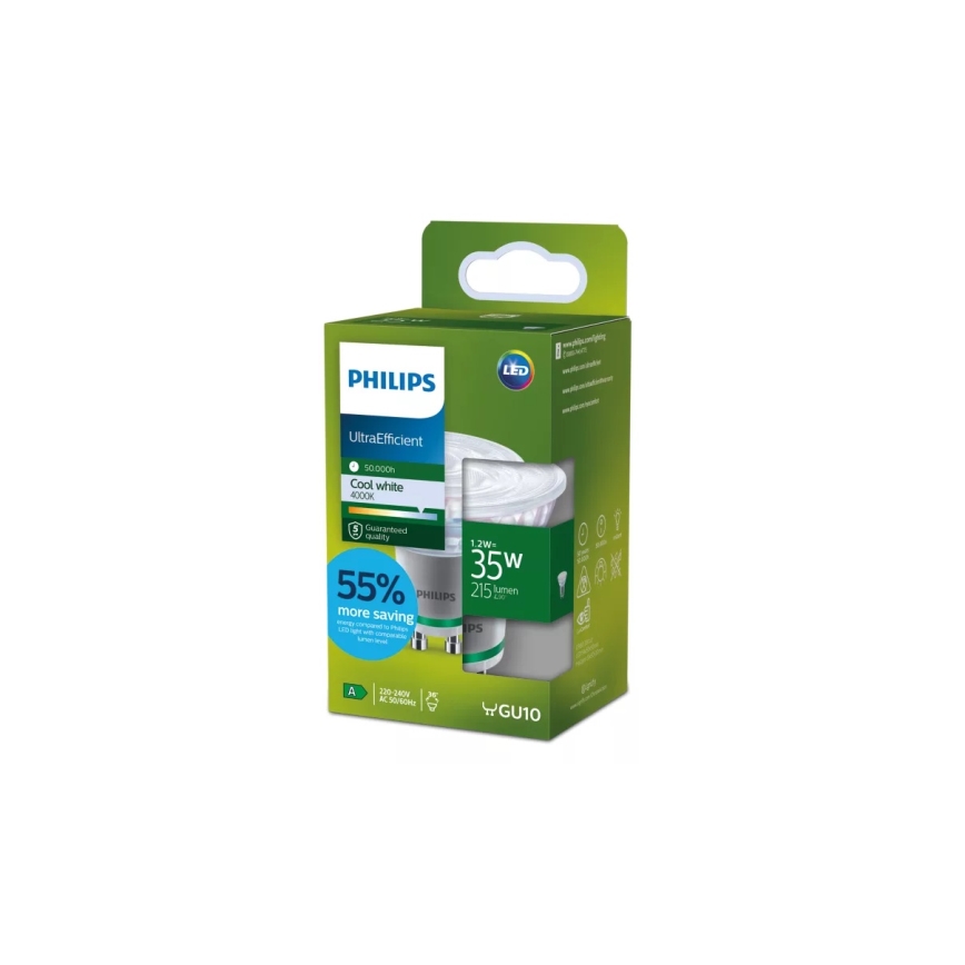 Philips ULTRAEFFICIENT LED-pirn PAR16 GU10/1,2W/230V 4000K
