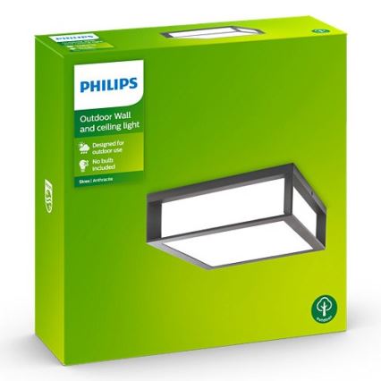 Philips - Väli laevalgusti SKIES 2xE27/14W/230V IP44 antratsiit