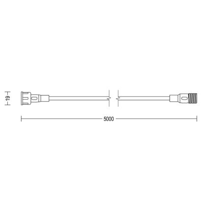 Philips - Väli pikendusjuhe 5m IP67