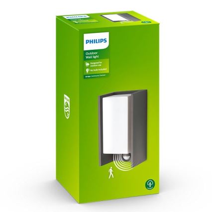 Philips - Väli seinavalgusti anduriga BRIDGE 1xE27/15W/230V IP44