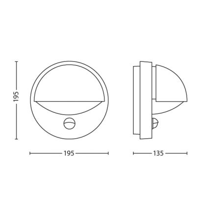 Philips - Väli seinavalgusti anduriga 1xE27/12W/230V IP44