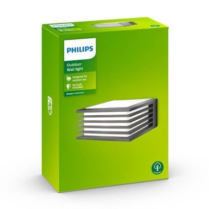 Philips - Väli seinavalgusti 1xE27/15W/230V IP44 antratsiit