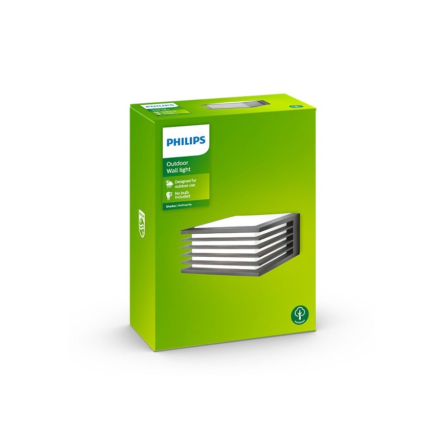 Philips - Väli seinavalgusti 1xE27/15W/230V IP44 antratsiit