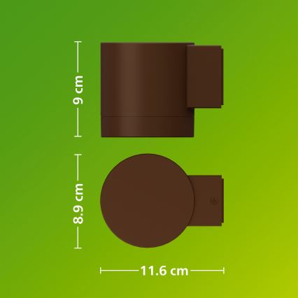 Philips - Välisseinale kinnitatav seinavalgusti FYLX 1xGU10/5W/230V pruun IP44