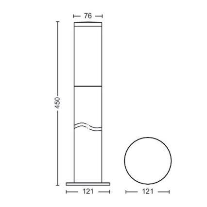 Philips - Välivalgusti 1xE27/20W/230V 45 cm IP44