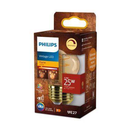 Philips VINTAGE LED-hämardatav pirn P45 E27/3,1W/230V 2200K CRI 90