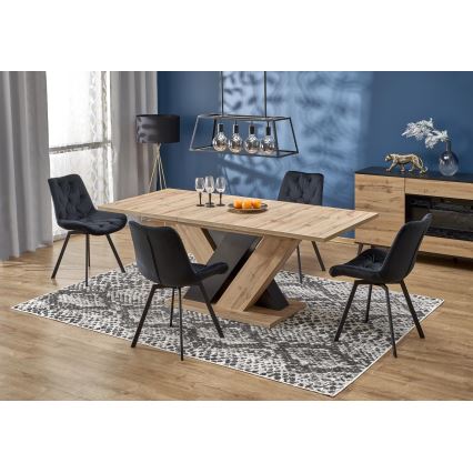 Pikendatav söögilaud DROM 160/200x90 cm Wotan-tamm/must