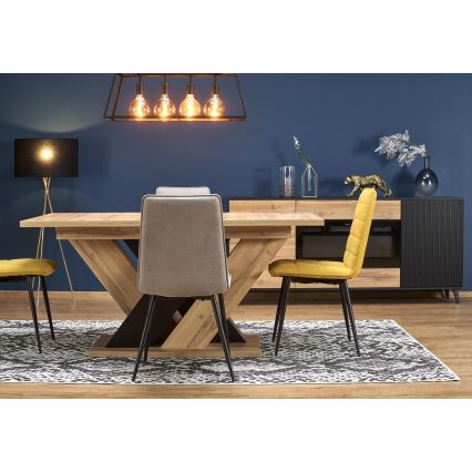 Pikendatav söögilaud DROM 160/200x90 cm Wotan-tamm/must