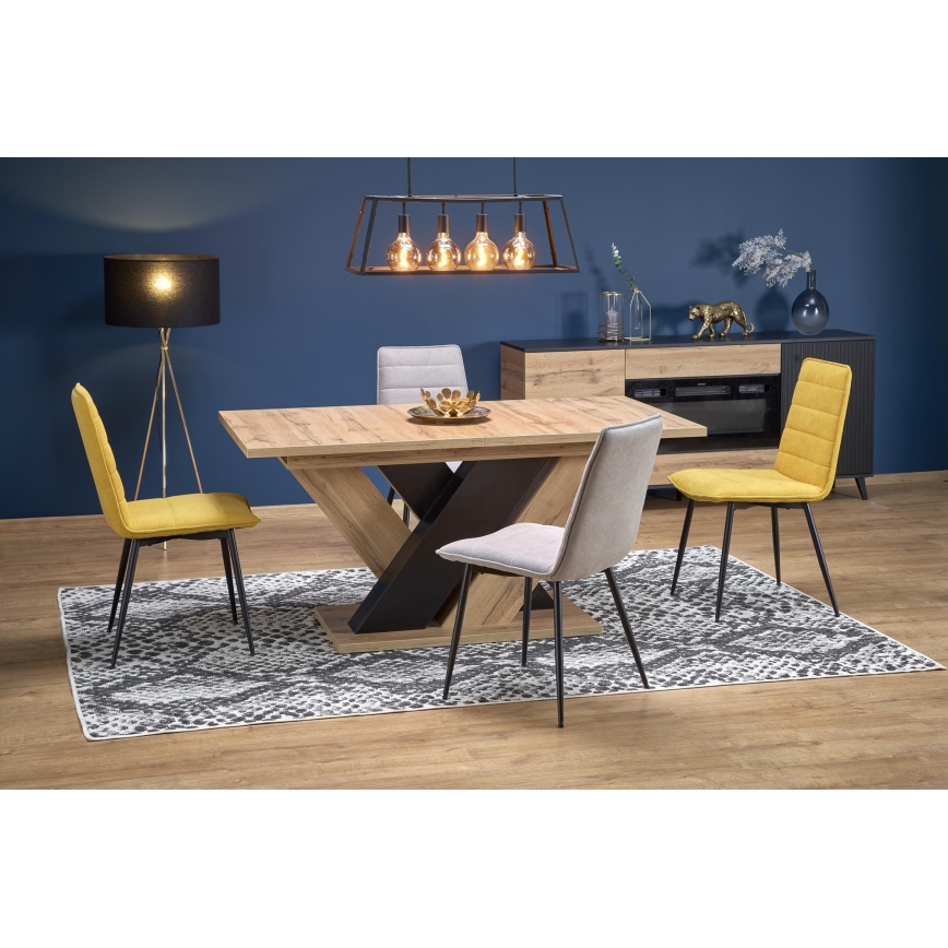 Pikendatav söögilaud DROM 160/200x90 cm Wotan-tamm/must