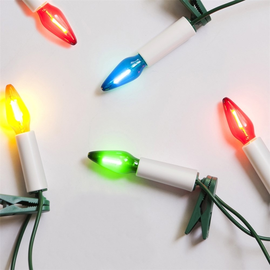 Pikendus LED väli valguskett FELICIA FILAMENT 20xE10 14m värviline/soe valge IP44, Toodetud EL-is
