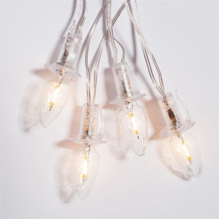 CONE FILAMENT LED-pikendusvalguskett 20xE10, 14m, läbipaistev/soe valge, IP44, valmistatud Tšehhis