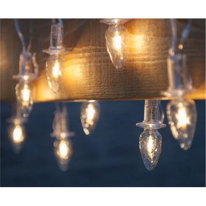 CONE FILAMENT LED-pikendusvalguskett 20xE10, 14m, läbipaistev/soe valge, IP44, valmistatud Tšehhis