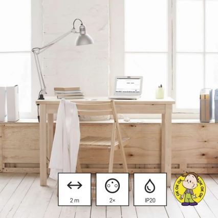 Pikendusjuhe 2x pistik + 2x USB-A + USB-C 1,4 m