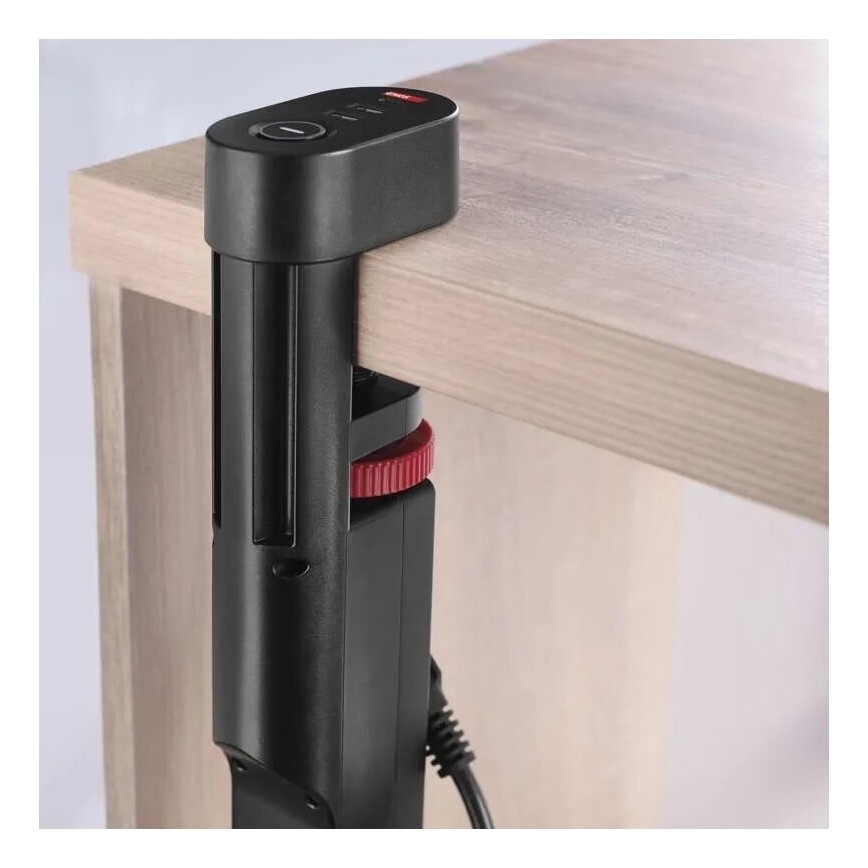 Pikendusjuhe koos lauakinnitusega 3Z + 3xUSB 1,5m must