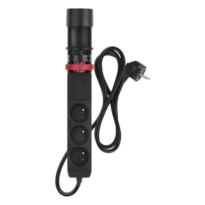 Pikendusjuhe koos lauakinnitusega 3Z + 3xUSB 1,5m must