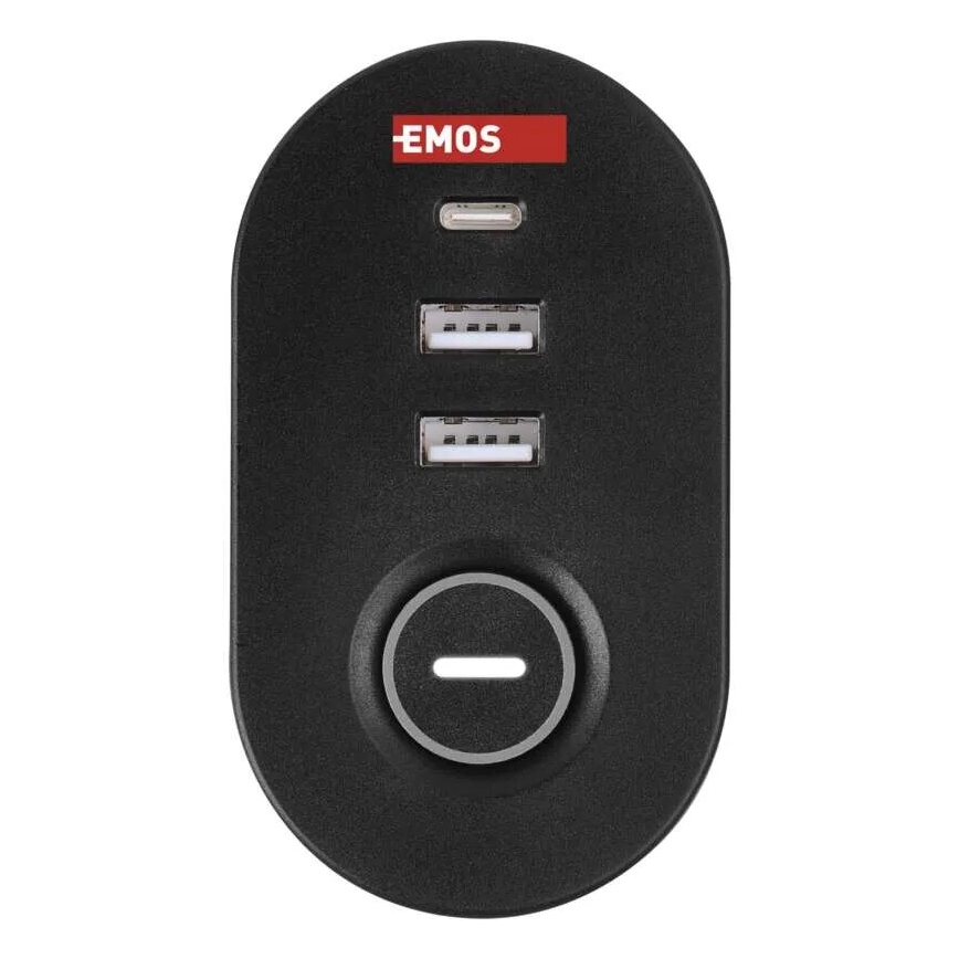 Pikendusjuhe koos lauakinnitusega 3Z + 3xUSB 1,5m must