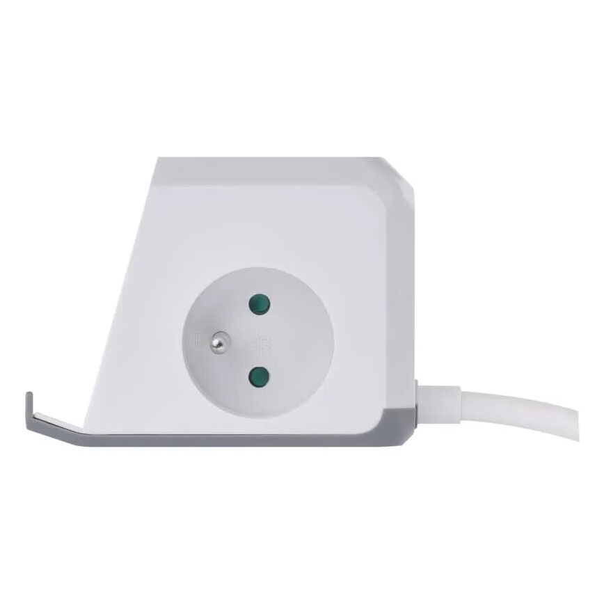 Pikendusjuhe kuubik juhtmevaba laadijaga QI 2Z +2xUSB-A+1xUSB-C 2m valge