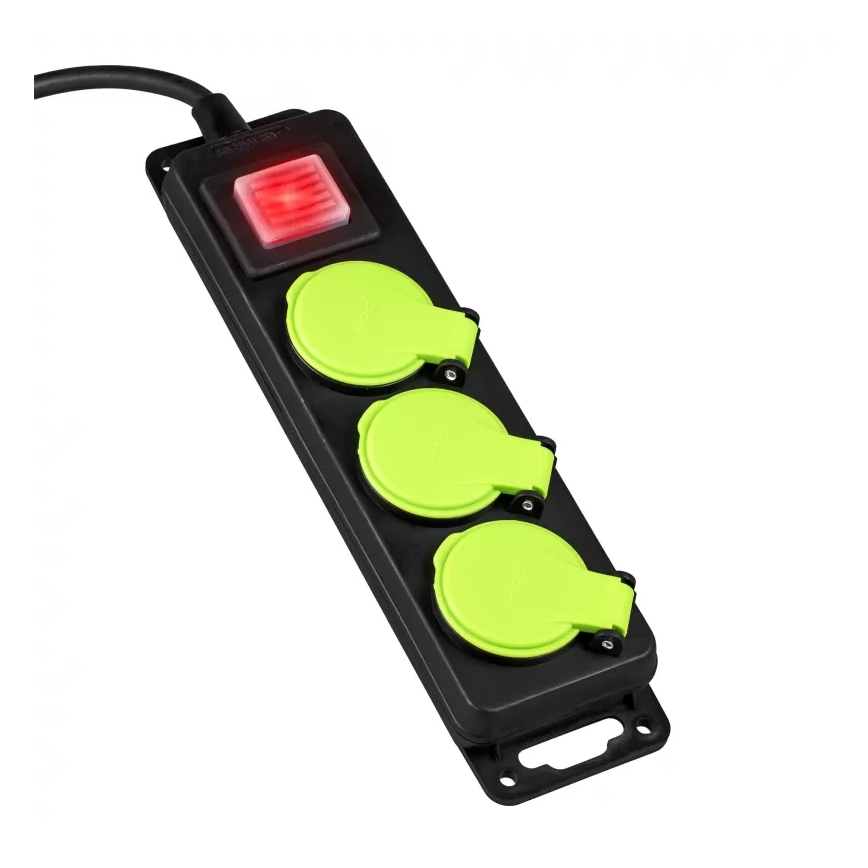 Pikendusjuhe lülitiga, 3-pesaline, 10 m, IP44